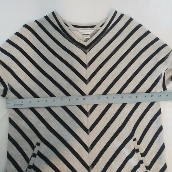 Christopher & Banks women's size S gray and black diagonal striped sweater - Picture 7 of 13
